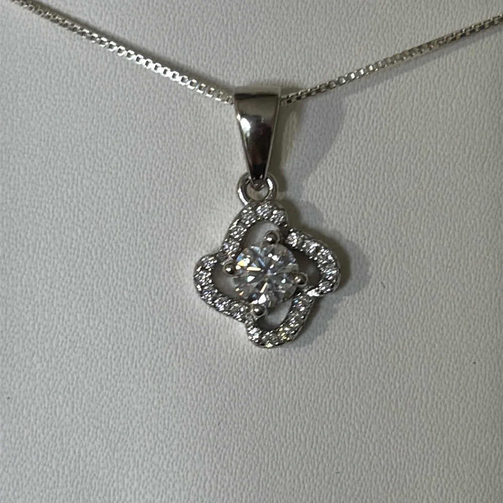 NEW 1.148 Carat Moissanite Diamond 925 Sterling Silver Necklace - Picture 8 of 8